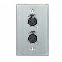 Placa de Pared Doble con 2 Conectores XLR Hembra de 3 Pines NETCOM Faceplate para Audio