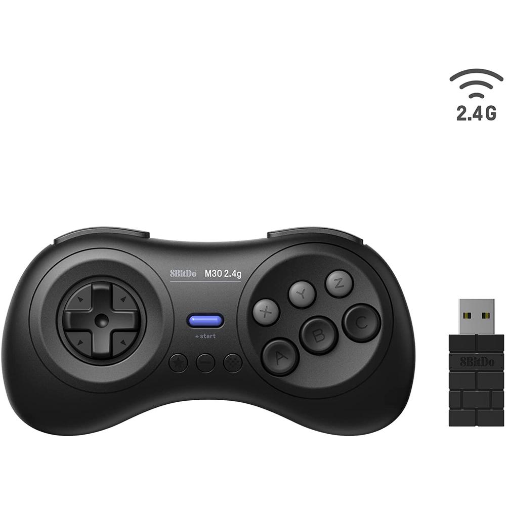 Mando Inalámbrico M30 2.4G para Sega Genesis Mini Mega Drive Mini y Switch 8BitDo  Negro