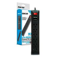Extensión de 6 Tomas Universales FORZA PS-1006B Cable de 3 Metros Regleta