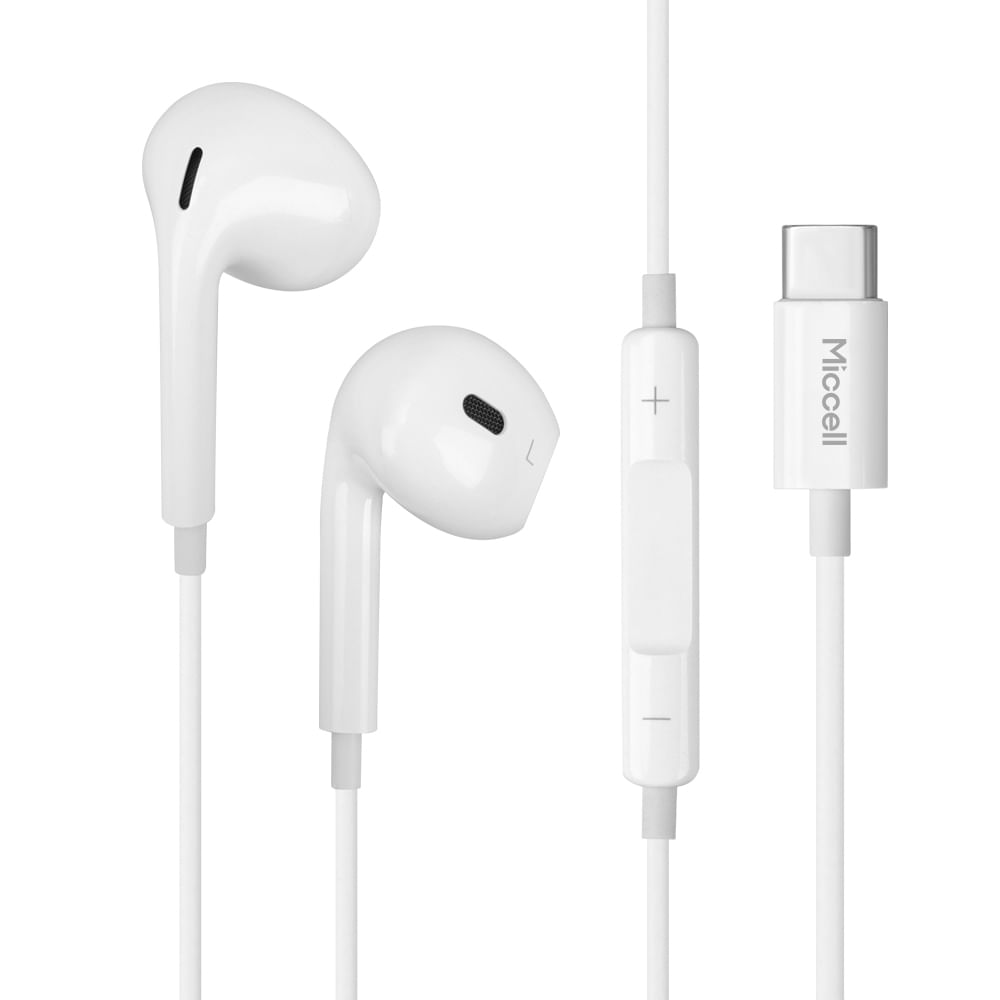 Miccell Audífonos HiFi con Cable para iPhone y Android Conector 3.5mm y USB-C