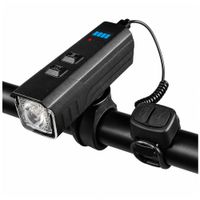 Linterna LED Para Bicicleta Con Bocina 120dB Sensor De Luz Y Pantalla De Batería