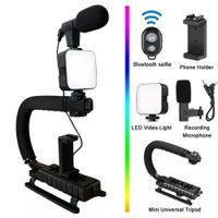 Soporte Estabilizador AY 49U Celular Cámara con Led Micrófono Control