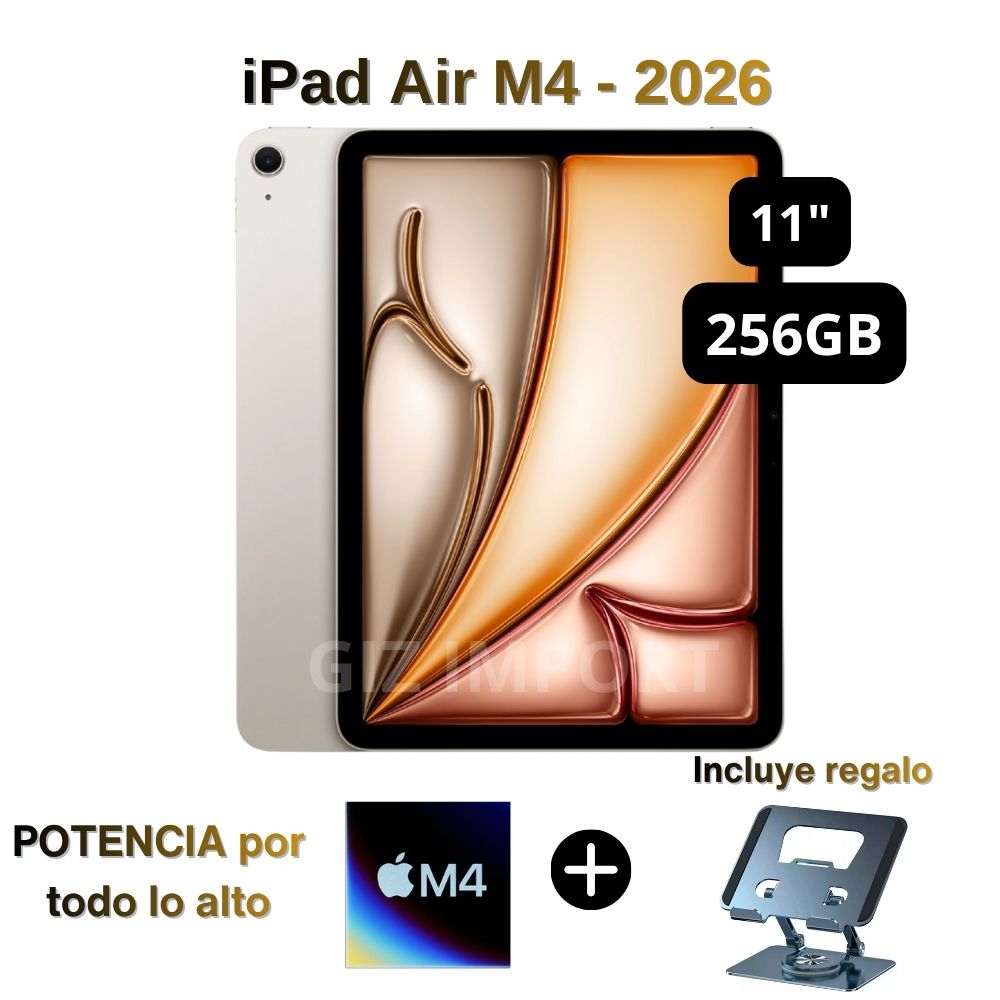 Combo iPad Air de 11'' Chip M4 WiFi 256GB Starlight - Incluye de regalo un Soporte ajustable