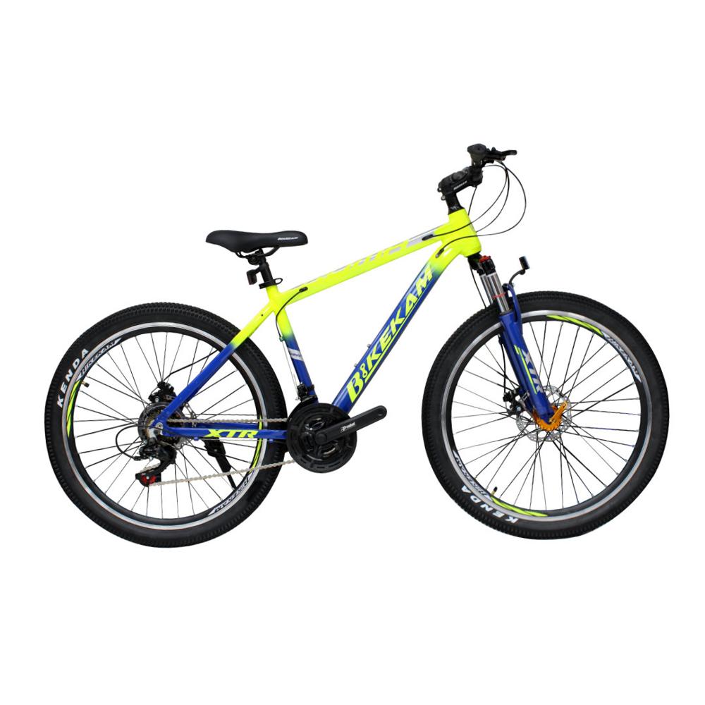 Bicicleta Montañera Bikekam Roma Aro 26 Aluminio Shimano 21V con Frenos de Disco Amarillo con Azul
