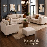 Juego de Sala Allpa Beige 321 Posapiés de Obsequio