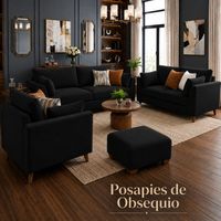 Juego de Sala Allpa Negro 321 Posapies de Obsequio