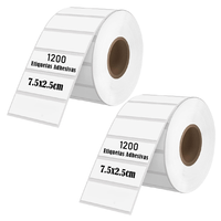 Rollo 1200 Etiqueta Termica Adhesiva  7.5x2.5cm Pack 2 Rollos