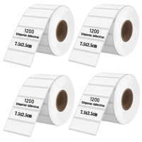 Rollo 1200 Etiqueta Termica Adhesiva 7.5x2.5cm Pack 4 Rollos