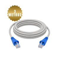 Cable De Red Internet Ethernet Rj45 Cat-5E de 3 Metros Gris
