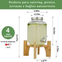 Dispensador de bebidas de vidrio  4 L