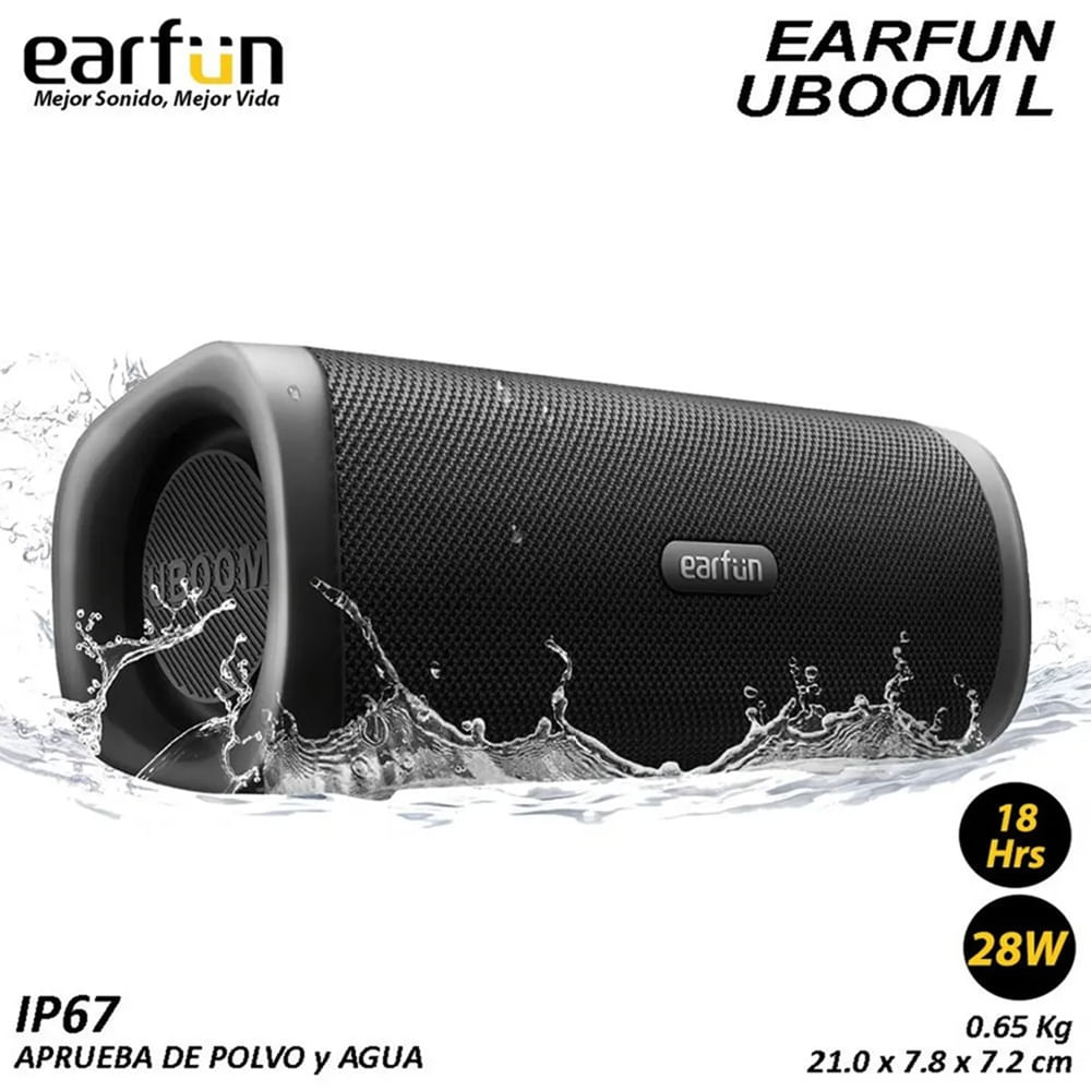 EarFun UBOOM L Altavoz portátil de 28 W sonido estéreo graves