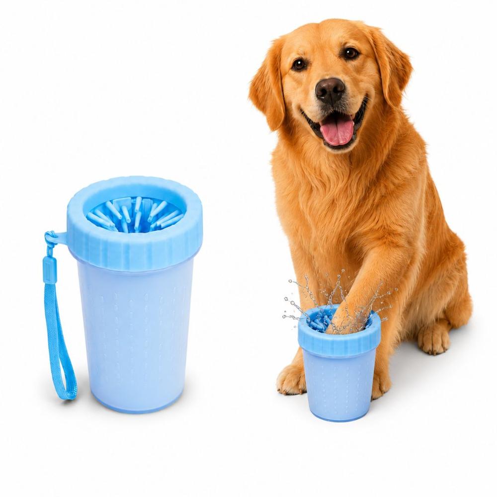 Lavador Limpiador Grande de Patas para Perros con Cerdas de Silicona Suave -  Celeste