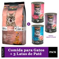 Comida Gato Adulto Leonardo Grain Free Salmón 7.5kg +3 Patés