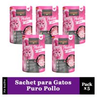 Pack x5 Sachet para Gato Leonardo sabor Puro Pollo 85 gr