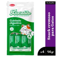Snack Cremoso Gato Bocatito Cuidado Digestivo 4 tubos 56g