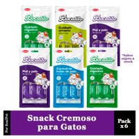 Pack x6 Snack Cremoso Gato Bocatito Sabores Variados
