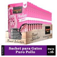Pack x16 Sachet para Gato Leonardo sabor Puro Pollo 85 gr