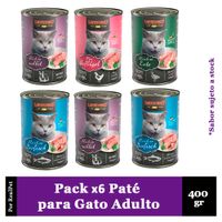 Pack x6 Paté Gato Leonardo Quality Selection Variado 400 gr