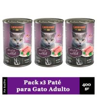 Pack x3 Paté Gato Leonardo Quality Selection Conejo 400 gr