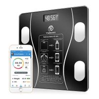 BALANZA DIGITAL BLUETOOTH 180KG INTELIGENTE NEGR