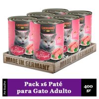 Pack x6 Paté Gato Leonardo Quality Selection Ave 400 gr