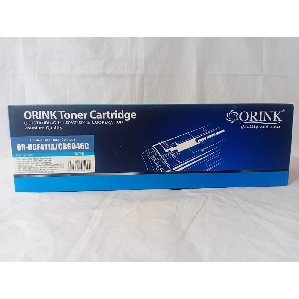 Tóner Compatible Orink  HCF411A - CRG 046 CIAN para HP Color LaserJet - Alto Rendimiento