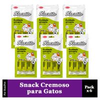 Pack x6 Snack Cremoso Gato Bocatito Cuidado Urinario