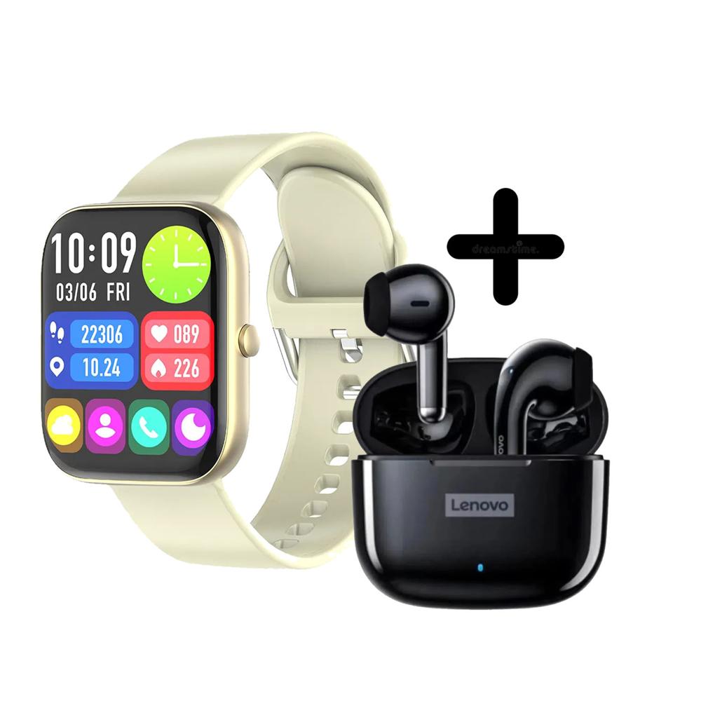 Combo Smartwatch Vidvie SW1618 Dorado + Audifonos LP40 Pro Negro