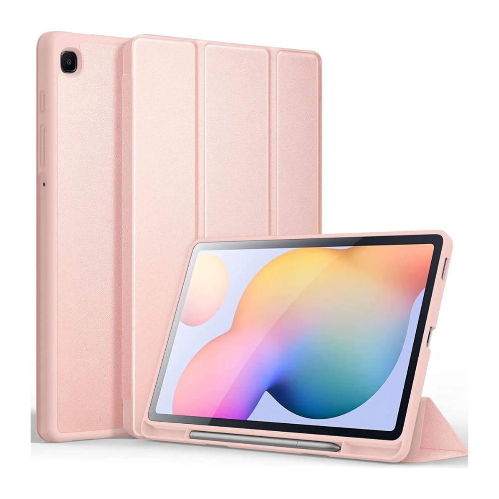 Case Protector Folio Cover Porta Pencil Samsung Tab S6 Lite - Rosa