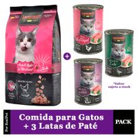 Comida Gato Adulto esterilizado Leonardo 7.5 kg + 3 Patés