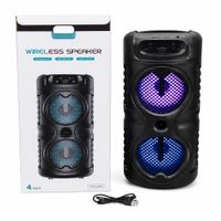 Parlante Portátil Bt Con Radio Fm Lector Usb Tf Card Luz Rgb