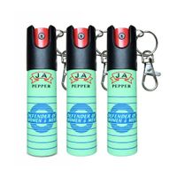 Pack 3 Gas Pimienta Llavero 20ml Compacto Con Seguro Portátil y Clip Metálico