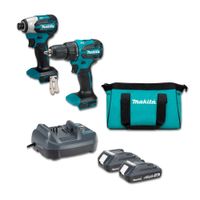 Taladro 65nm + Atornillador de Impacto + 2 Baterías + 1 Cargador + Maletín Makita