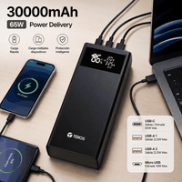 Power Bank 30000mAh TEROS 65W Cargador Portátil USB-C Carga Ultra Rápida Batería Externa