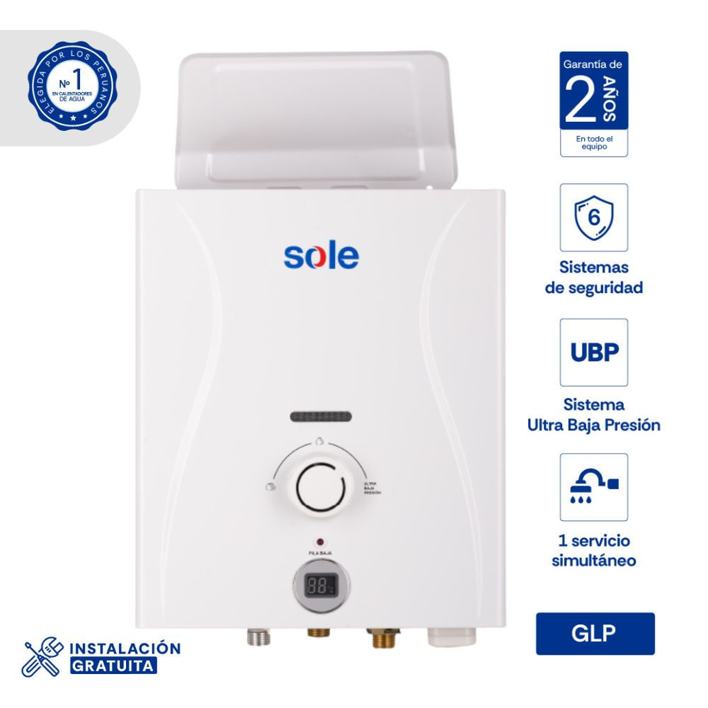 Terma a Gas Sole Control Total GLP 5.5L + Accesorios
