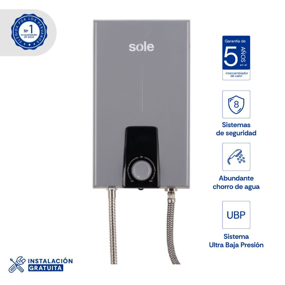 Rapiducha Eléctrica Sole Perfect 5500w Gris + Accesorios