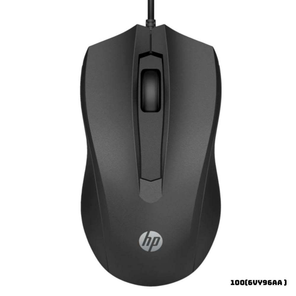 MOUSE ALAMBRICO HP 100 6VY96AA 1600 DPI  - NEGRO