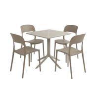 Pack  de Comedor / Mesa TORONTO BEIGE + 4 sillas LISBOA BEIGE