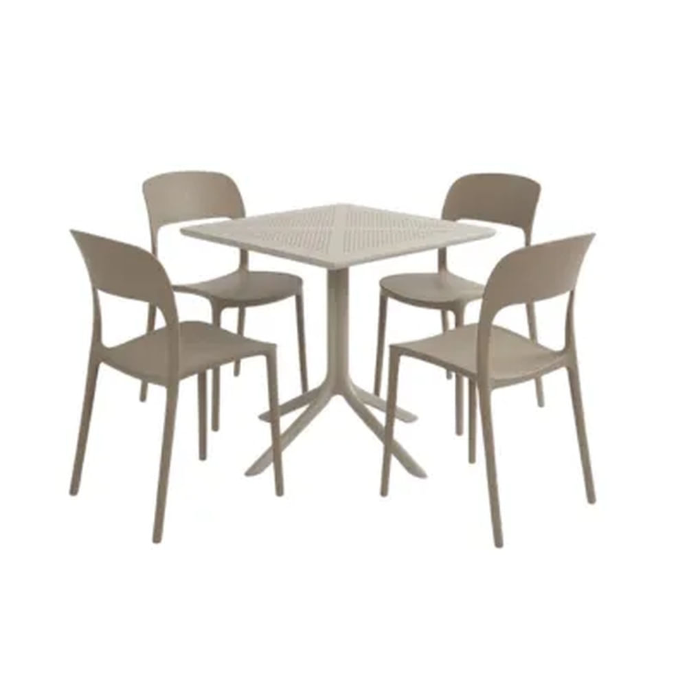 Pack  de Comedor / Mesa TORONTO BEIGE + 4 sillas LISBOA BEIGE