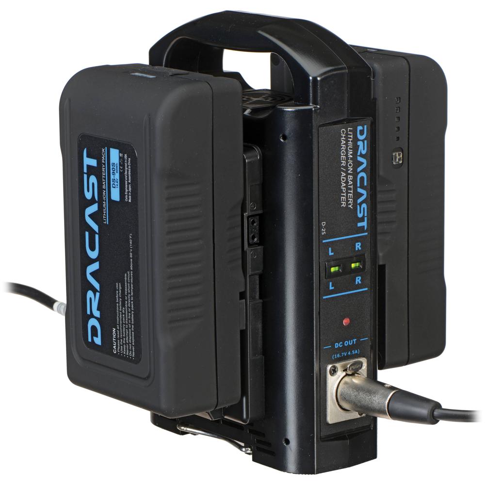 Dracast Cargador Doble con 2 Baterías V-Mount de 90Wh