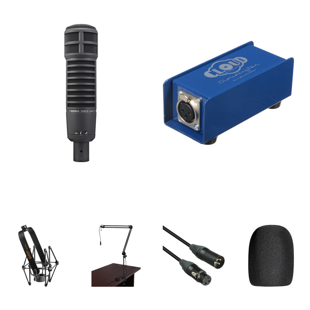 Electro-Voice RE20 Micrófono Dinámico de Transmisión con Kit Cloudlifter y Accesorios