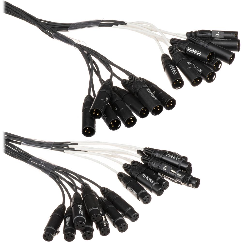 Whirlwind Medusa Snake Cable 16 Canales XLR (Azul, 50') - Conectores XLR Macho y Hembra