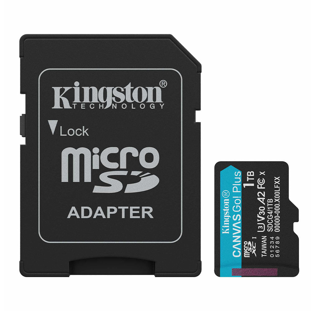 Tarjeta de Memoria MicroSD Kingston Canvas Go Plus 1TB UHS-I V30 A2 200MBs SDCG41TB