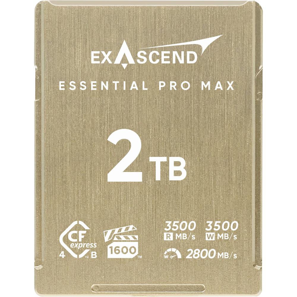 Exascend CFexpress 4.0 Type B 2TB Essential Pro Max - Velocidades de lectura hasta 3500 MB