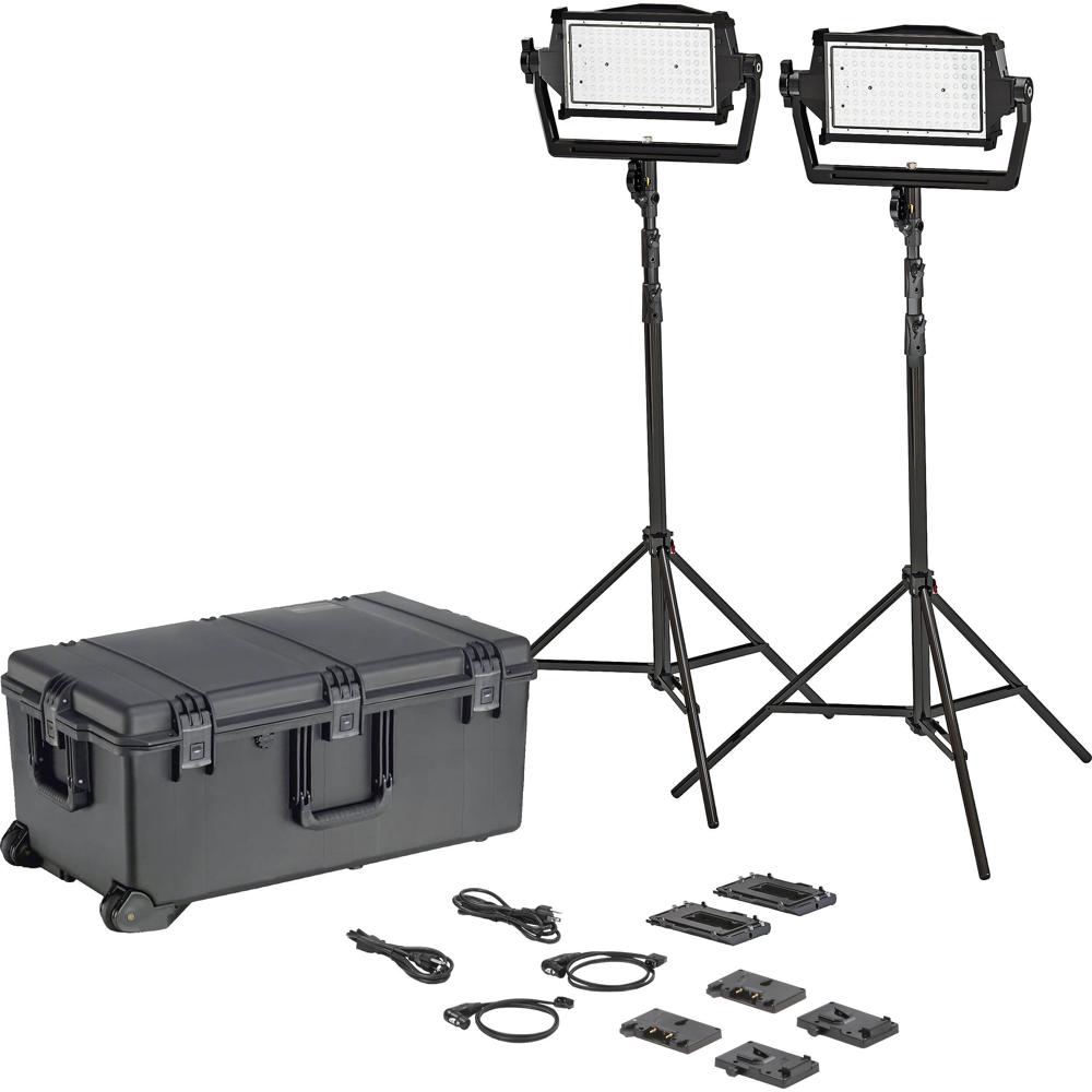 Litepanels Astra IP Half Traveler Duo Kit - 2 Paneles LED Bi-Color, Soportes Gold y V-Moun