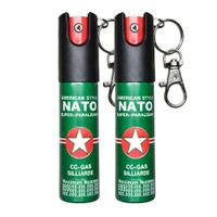 Pack 2 Gas Pimienta Llavero 20ml Compacto Con Seguro Portátil y Clip Metálico Verde