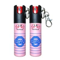 Pack 2 Gas Pimienta Llavero 20ml Compacto Con Seguro Portátil y Clip Metálico Rosa