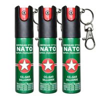 Pack 3 Gas Pimienta Llavero 20ml Compacto Con Seguro Portátil y Clip Metálico Verde