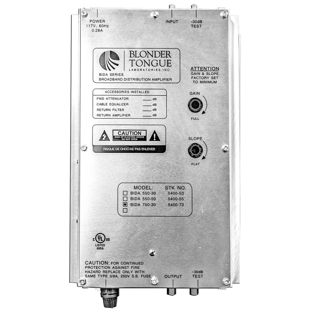 Blonder Tongue Amplificador de Distribución Interior BIDA 5400 Series, 750 MHz, 31 dB, 1
