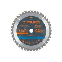 Disco sierra 7- 1-4INCH para madera 40 dientes centro 5-8INCH Truper 18301